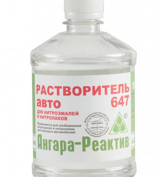 Растворитель 647 0,5л ПЭТФ*40